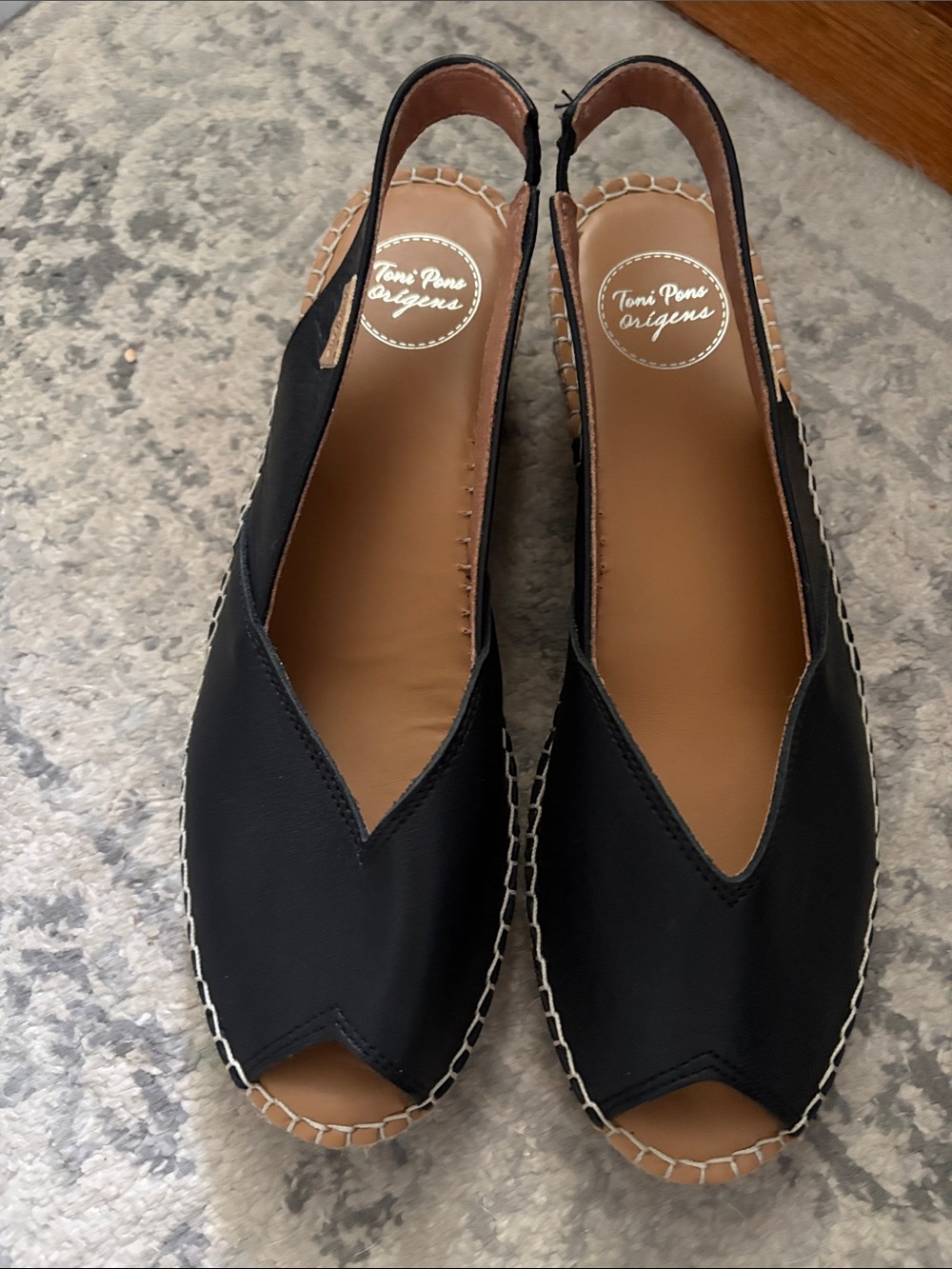 Toni Pons Black Slingback Espadrille Sandals